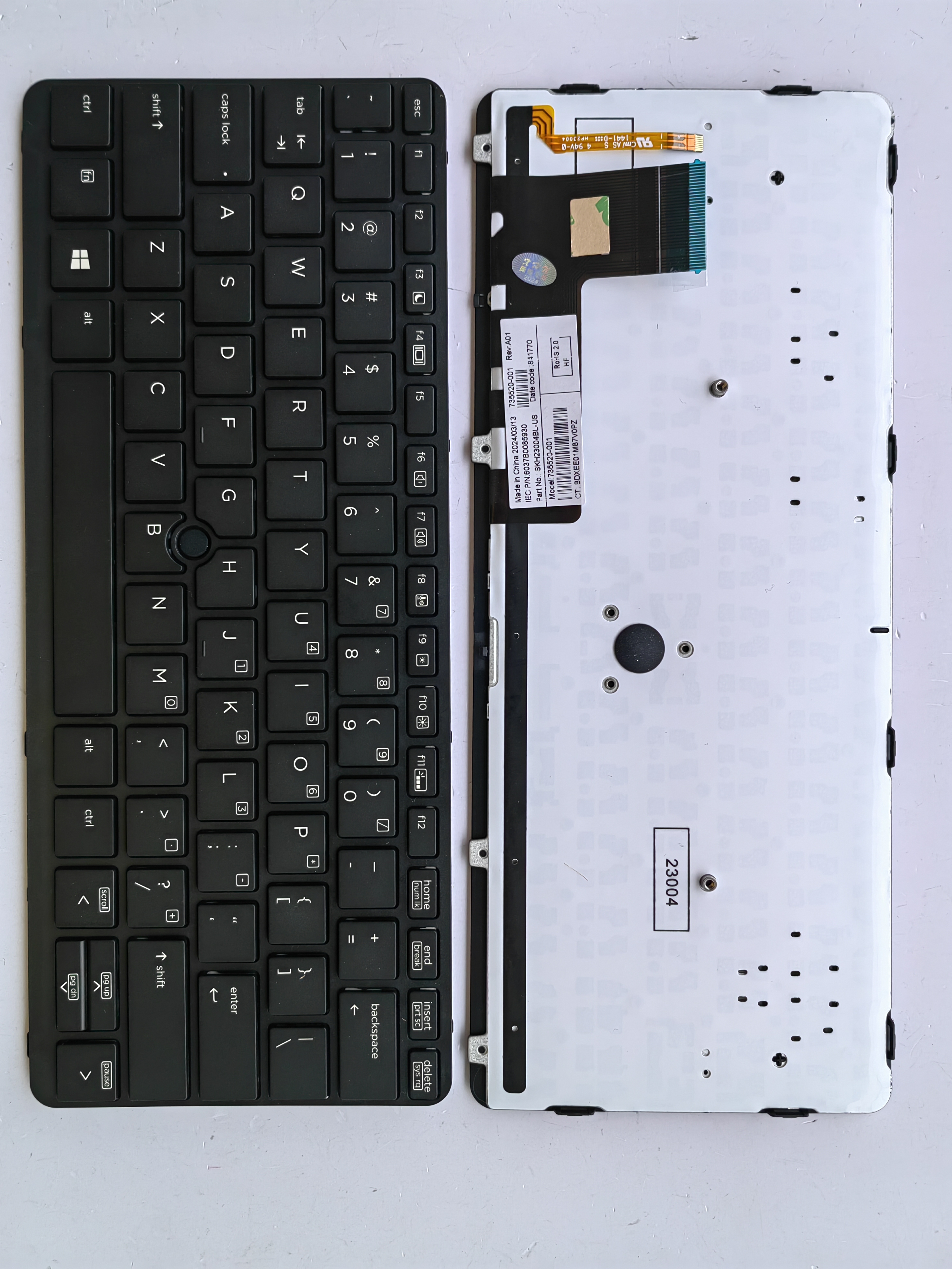 Picture of New Replacement Laptop Keyboard For HP 820G1/SK quality/820G2/725G1/725G2 BLACK FRAME BLACK Backlit (OEM) US Layout